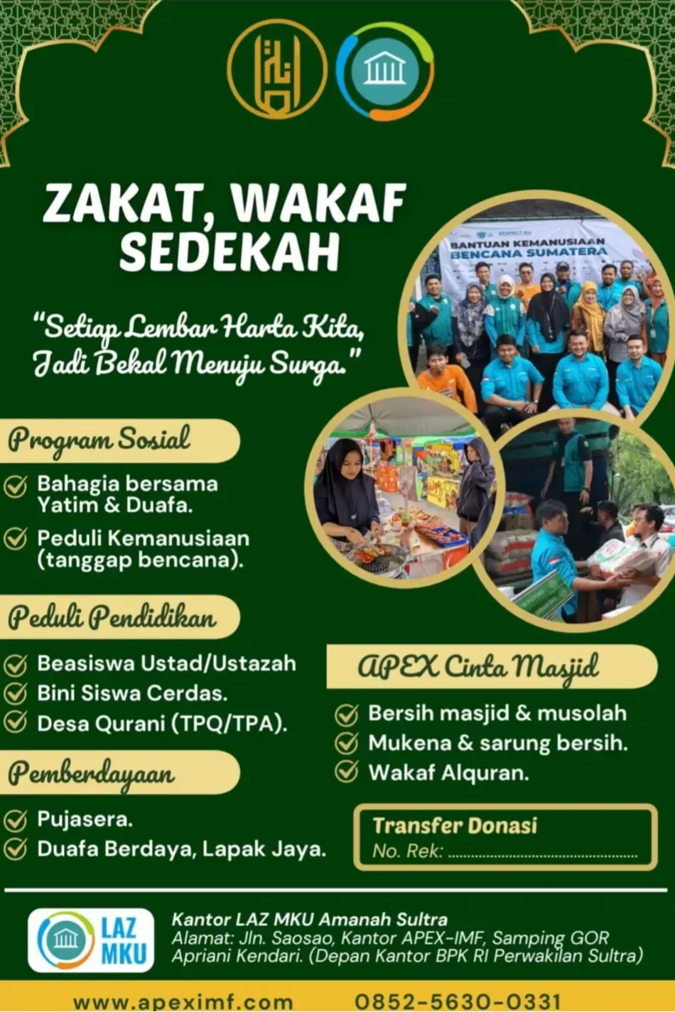 Layanan ZISWAF LAZ MKU Amanah Sultra